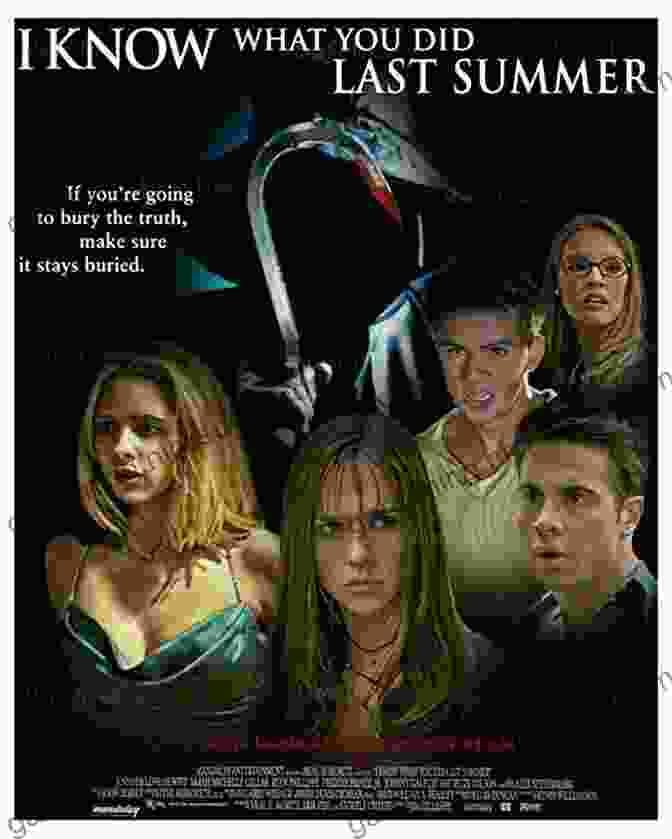 Promotional Poster For The 1997 Horror Film 'I Know What You Did Last Summer', Featuring The Four Main Characters Standing In The Shadows. I Know What You Did Last Summer